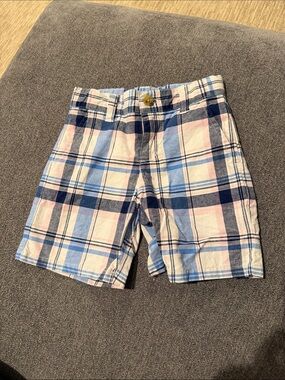 Janie and Jack baby boy Plaid Cotton Shorts - Blue & Pink